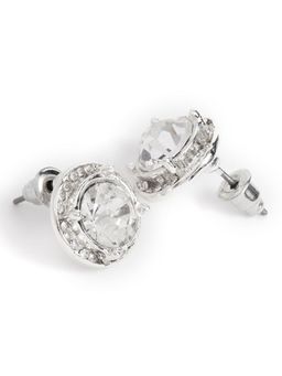 Lilly & Sparkle - Silver-Toned Contemporary Studs Earrings