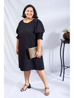 Mala Singh - Womens Cotton Solid Black Dress