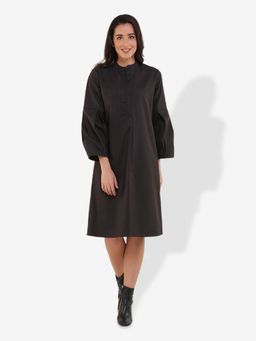 Mala Singh - Womens Cotton Solid Black Dress