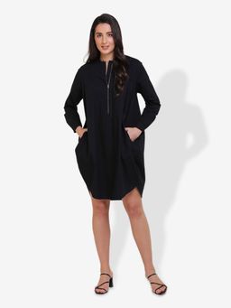 Mala Singh - Womens Cotton Solid Black Dress