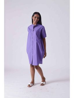 Mala Singh - Womens Cotton Solid Lavender Dress