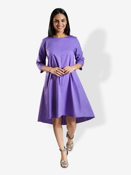 Mala Singh - Womens Cotton Solid Blue Dress