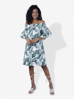 Mala Singh - Womens Cotton Printed Blue Dress