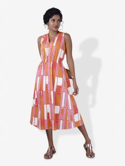 Mala Singh - Womens Cotton Printed Multi-Color Dress