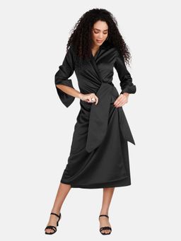 Mala Singh - Womens Cotton Solid Black Dress