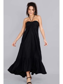 Mala Singh - Womens Cotton Solid Black Dress