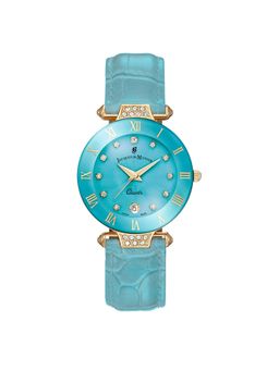 Jacques Du Manior - Coupole Fashion Swiss Made Analogue Turquoise Round Dial Womens Watch- Rcp.77