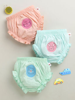 Bumzee - Girls Multicolor Cotton Printed Panties (Pack of 3)