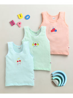 Bumzee - Girls Multicolor Cotton Printed Camisoles (Pack of 3)