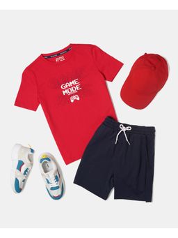Jockey - AB52 Boys Super Combed Cotton Printed T-Shirt & Shorts Set - Assorted