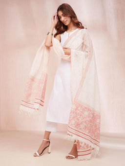Fabindia - Natural Cotton Hand Block Printed Dupatta