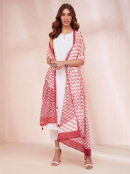 Fabindia - Pink Cotton Printed Dupatta