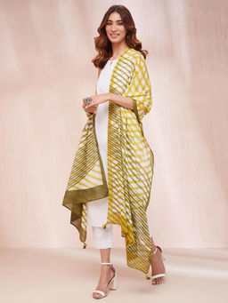 Fabindia - Yellow Cotton Printed Dupatta