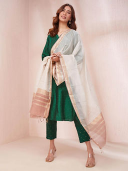 Fabindia - Natural Cotton Silk Blend Maheshwari Dupatta