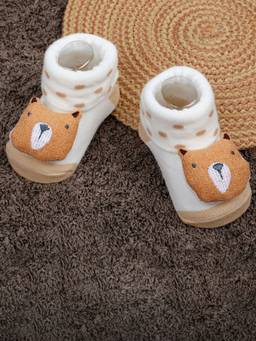Baby Moo - My Pet Cotton Anti-Skid 3D Socks - White (0-6 Months)