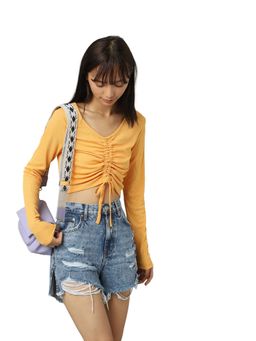 ONLY - Women Solid Orange Top