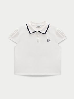 Pomelo - Polo Crop Top - White