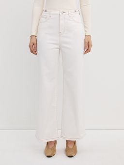 Pomelo - High Waist Straight Leg Jeans - White