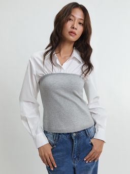 Pomelo - Layered Shirt - Grey