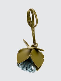 Pomelo - Genuine Leather Flower Keyring - Green