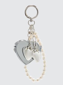 Pomelo - Heart-Shaped Mirror Keychain - Metallic