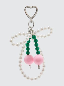 Pomelo - Beaded Pearl Keyring Charm - White