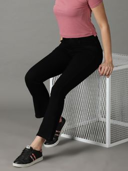 SHOWOFFFF - Women's Stretchable Clean Look Black Bootcut Jeans