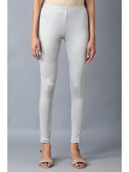 Elleven - Silver Printed Poly Lycra Tights For Women