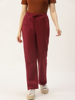 BRINNS - Women Fleece Maroon Joggers