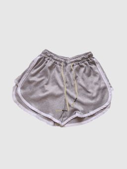 Outzidr - Grey Contrast Striped Dolphine Shorts