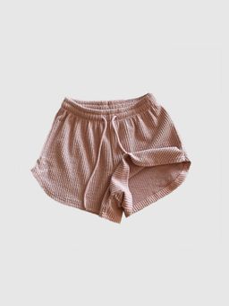 Outzidr - Peach Textured Knit Shorts