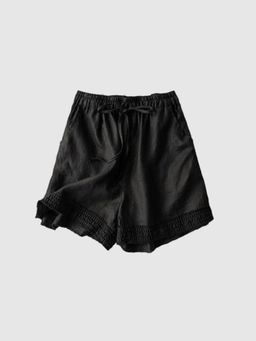 Outzidr - Black Lace Detailed Shorts