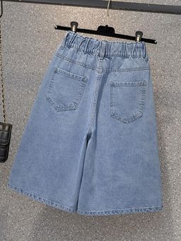 Outzidr - Button Denim Bermuda Shorts