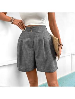 Outzidr - Charcoal Buttoned Down Relaxed Shorts