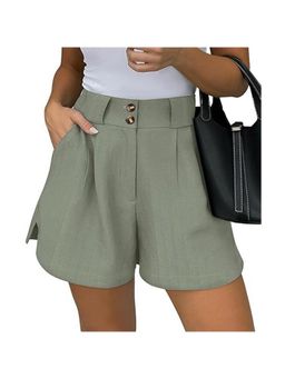 Outzidr - Olive Double Button Relaxed Shorts