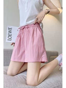 Outzidr - Pink Relaxed Fit Elasticated Drawstring Shorts