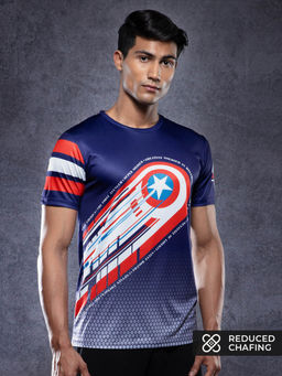 The Souled Store - Official Captain America Shield Men Performance Essential T-shirt For Mens