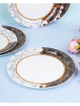 Voncasa - Melamine Tableware Dual Glazed Quarter Plates For Dining Table (Set Of 6)