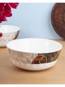 Voncasa - Melamine Tableware Glossy Dual Glazed Serving Bowls For Dining Table Set Of 2, 1300 Ml