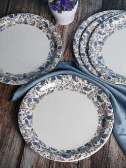 Voncasa - Melamine Round Serving Quarter Plates Set Decorative Serving Set Of 6