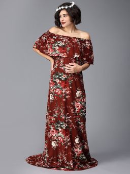 The Mom Store - Plum & Done Floral Maternity Photoshoot Gown