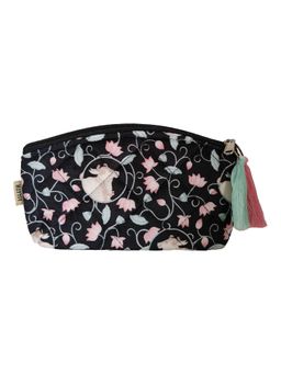 Maatir - Velvet Sunglasses Pouch Black Pichwai Lotus Design Travel Pouch