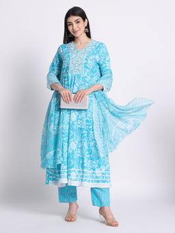 SILSELAH - Women Ethnic Floral Kurta with Pant & Dupatta
