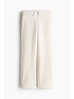 H&M - Girls White Loose Fit Wide Sports Trackpant