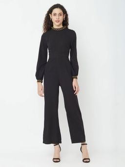 IKI CHIC - Turtleneck Long Sleeve Wide Leg Jumpsuit (XS)