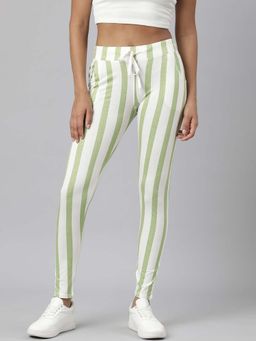 SHOWOFFFF - Green Stripes Jeggings