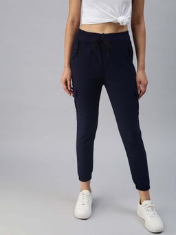 SHOWOFF - Navy Blue Solid Joggers