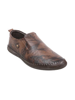 Metro - Textured Brown Loafers