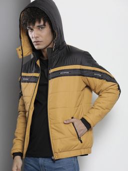 The Indian Garage Co - Men Slim Fit Colorblock Hooded Full Sleeves Jacket