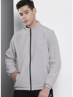 The Indian Garage Co - Men Slim Fit Solid High Neck Full Sleeves Jacket